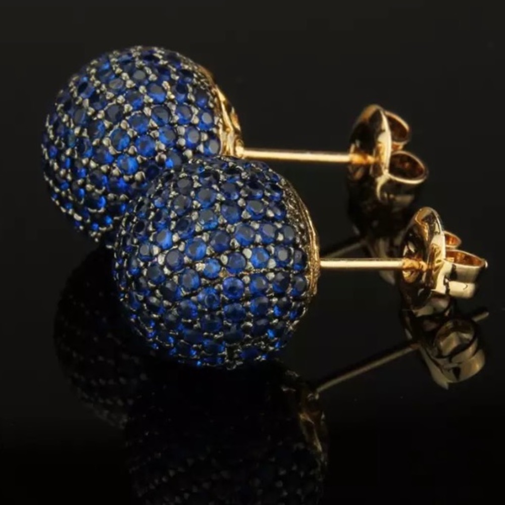 Earrings cz (cubic zirconia) blue sapphire